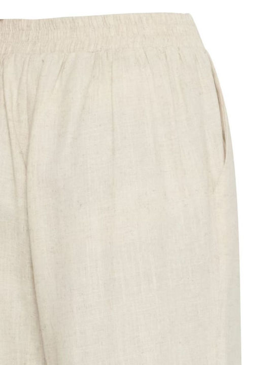 Women's Fabric Trousers Light Beige