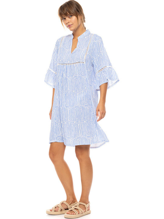 Pink Label Damen Kleid Strand Ice Blue