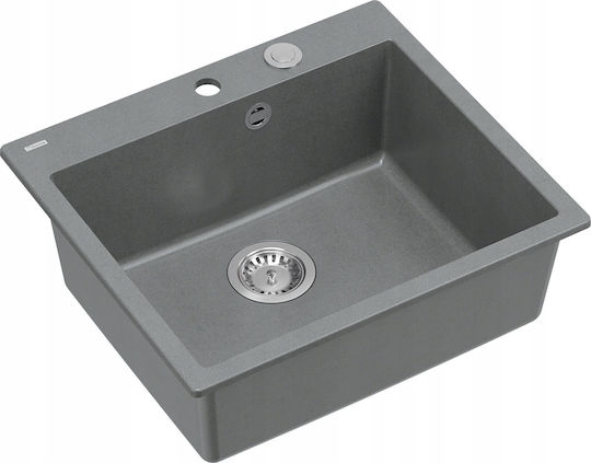 GraniteQ Morgan 110 Ένθετος Inox Μ57xΠ50cm Γκρι