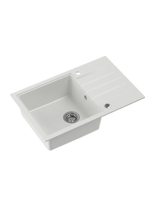 Steiner Drop-In Sink Synthetic Granite with Faucet W78xD50cm Granite White