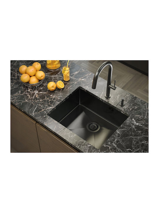 GraniteQ Anthony Drop-In Spüle Inox B54xT44cm Gray