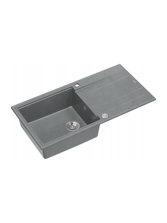GraniteQ Evan 146 Xl Ένθετος Νεροχύτης Inox Μ100xΠ50cm Γκρι