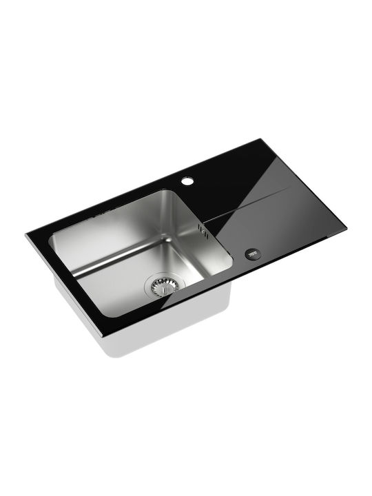 Steiner Ένθετος Νεροχύτης Δεξιός Inox με Μπαταρία Μ35xΠ35cm Γκρι