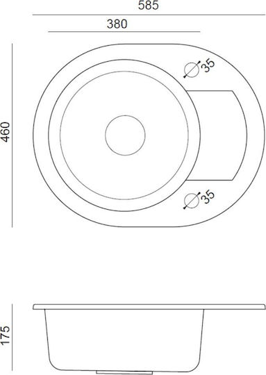 Steiner Drop-In Sink Synthetic Granite W58xD46cm granite beige