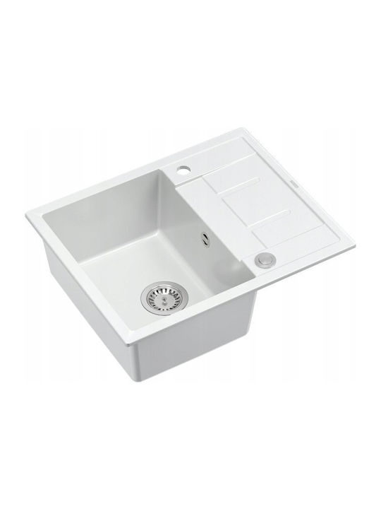 GraniteQ Morgan Ένθετος Νεροχύτης Inox Μ31xΠ57.2cm Λευκός