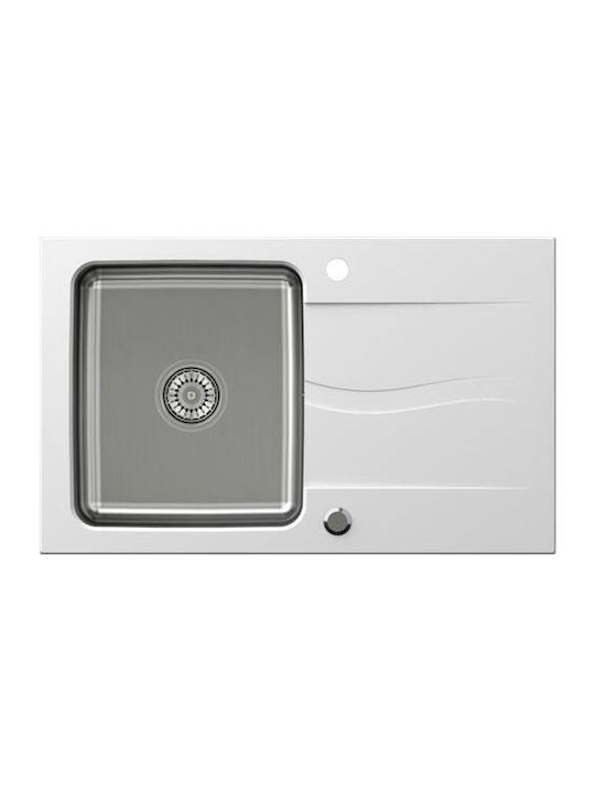 Steiner Michael 111 Drop-In Spüle Inox B78xT48cm Weiß