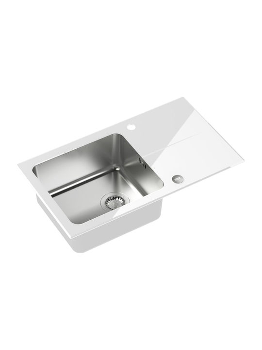 Steiner Drop-In Spüle Ecke Rechts Inox B35xT35cm Gray