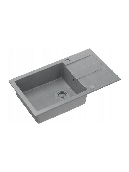 GraniteQ Christian 136 Xl Drop-In Мивка от Синтетичен Гранит Ш78xД45см Сив