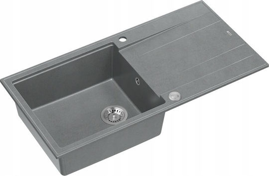 GraniteQ Evan 111 Ένθετος Inox Μ86xΠ50cm Γκρι