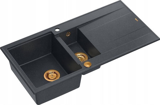 GraniteQ EVAN 156 Ένθετος από Συνθετικό Γρανίτη Μ48xΠ42cm Μαύρος