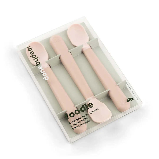 Done by Deer Baby Set with Spoons Easy Grip made of Plastic for 0+ months Pink 3pcs