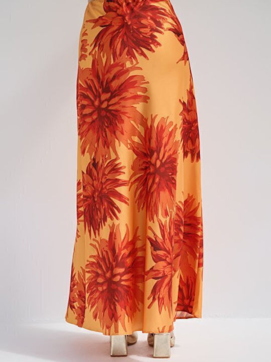 Satin Maxi Skirt Multicolored