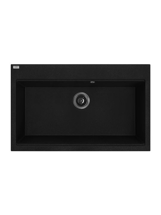 Laveo Drop-In Мивка от Синтетичен Гранит Ш80xД50см Черен