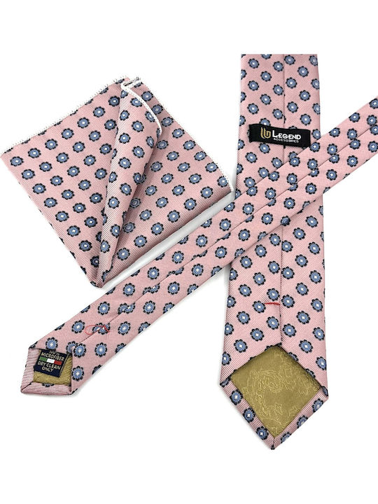Legend Accessories Set de Cravată pentru Bărbați Tipărit în Culorea Roz
