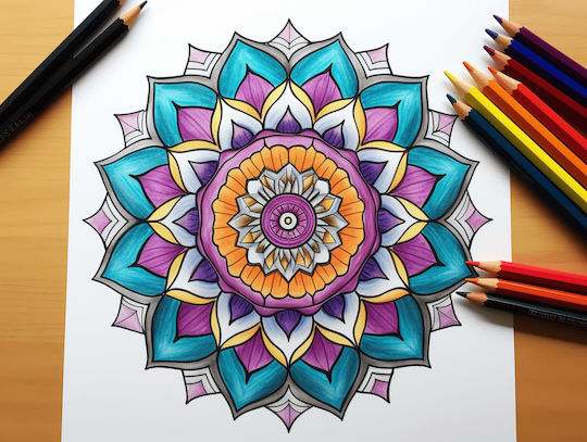 Adult Colouring Book Relaxation Stress Relief Mandala Moments Spiral Binding 60 Illustrations 21 X 21 Cm
