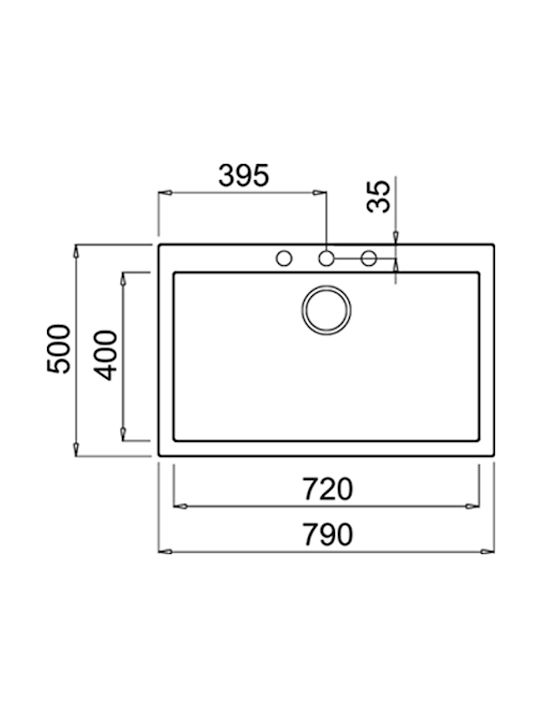 Teka Forsquare 72.40 TG 115230002 Drop-In Sink Synthetic Granite W79xD50cm Avena