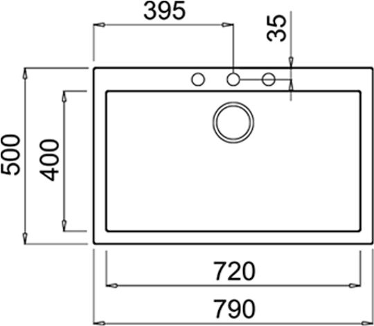 Teka Forsquare 72.40 TG 115230002 Drop-In Sink Synthetic Granite W79xD50cm Avena
