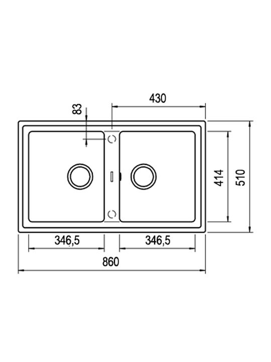 Teka Stone 90 B-TG 2B Ένθετος Νεροχύτης από Συνθετικό Γρανίτη Μ51xΠ20cm Topaz Beige