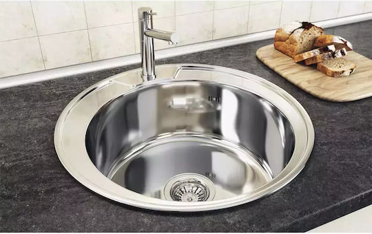 Sanitec C401 Kitchen Sink Countertop Diameter 49 Cm Round Stainless Steel Sanitec C401 Kitchen Sink Countertop Diameter 49 Cm Round Stainless Steel