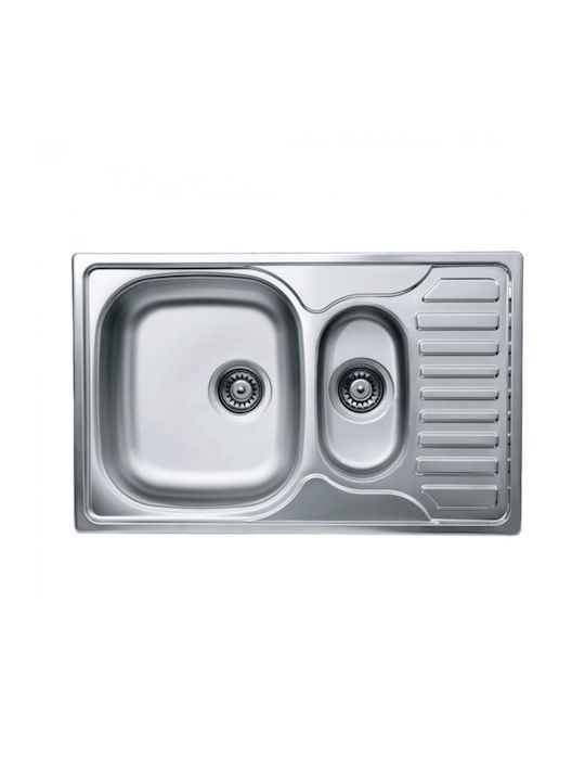 Freddo Ένθετος Νεροχύτης Inox Μ78xΠ49cm Γκρι