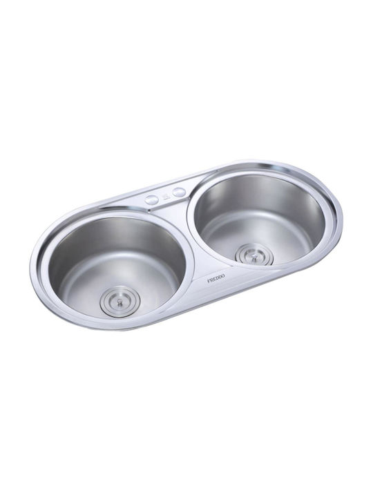 Freddo Ένθετος Νεροχύτης Δεξιός Inox Μ83xΠ43.5cm Γκρι