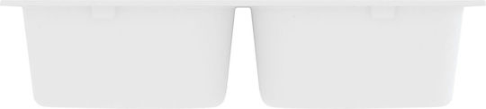 vidaXL Drop-In Sink Synthetic Granite W76xD48cm White