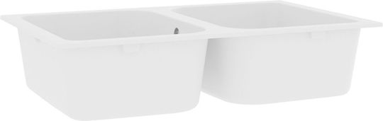 vidaXL Drop-In Sink Synthetic Granite W76xD48cm White