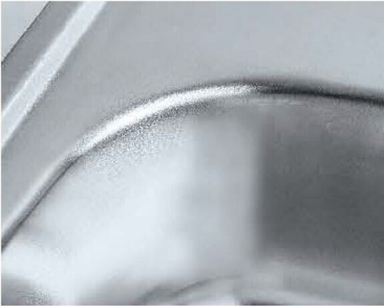 Inter Ceramic Tampico Drop-In Küchenspüle Linkshänder Inox M80xB50cm Silber