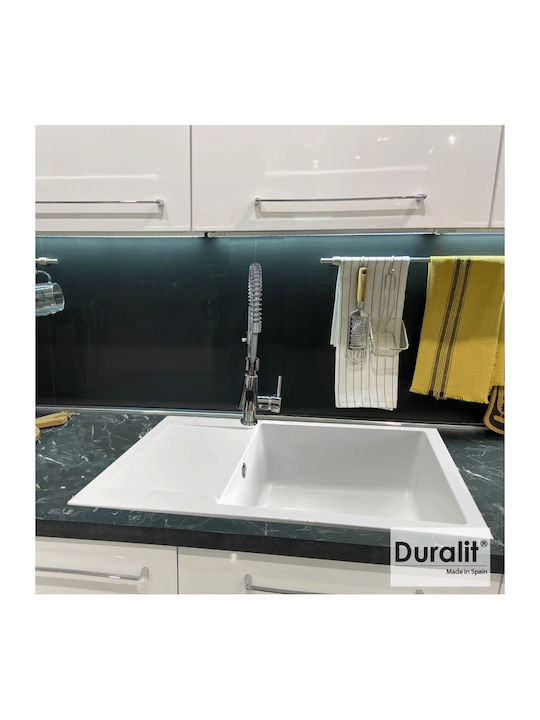 Duralit Drop-In Chiuvetă din Granit Sintetic L79xW50cm Alb