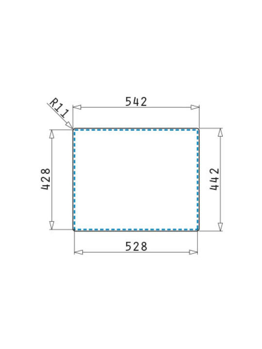 Pyramis Astris Colora Ισόπεδος Νεροχύτης Inox Μ50xΠ40cm Copper