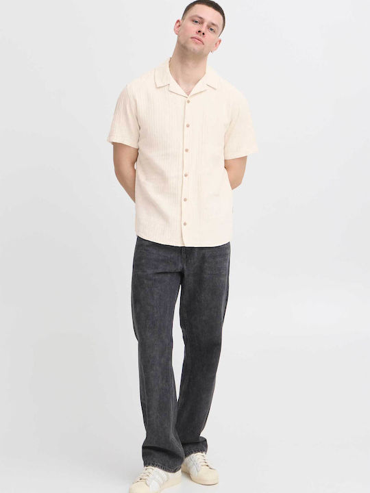 Kurzärmlig Baumwolle Hemd Beige