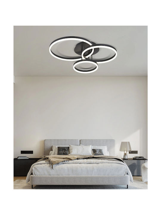 Sun Light Plafonieră de Tavan 77buc Neagră cu LED Integrat și Telecomandă