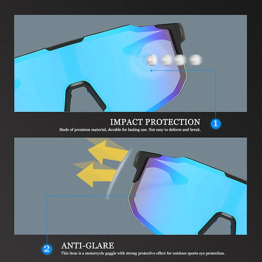 Techsuit Cycling Glasses 9337 with Black Frame & Transparent Lenses