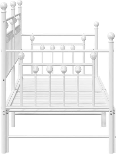 Kinderbett Bett Einzel Metall Weiß Für Matratze 80x200cm