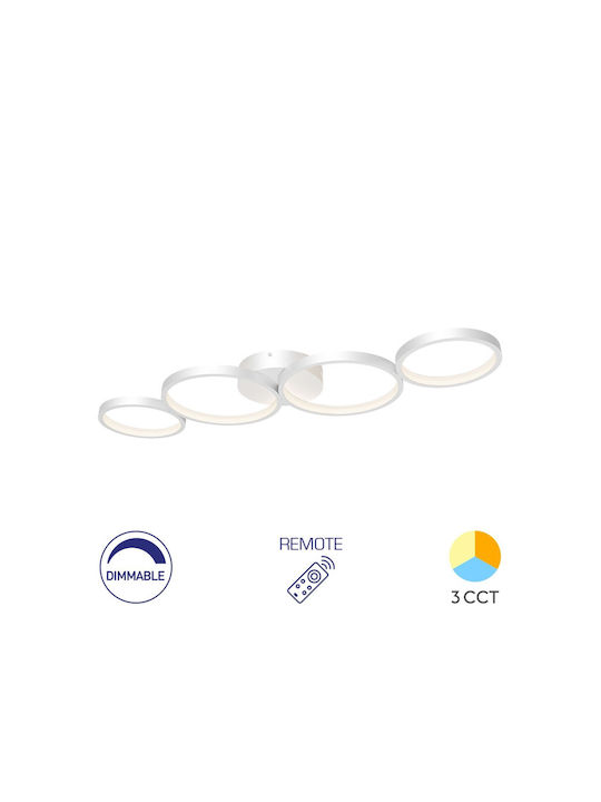 Braytron Πλαφονιέρα Οροφής Λευκή με Ενσωματωμένο LED
