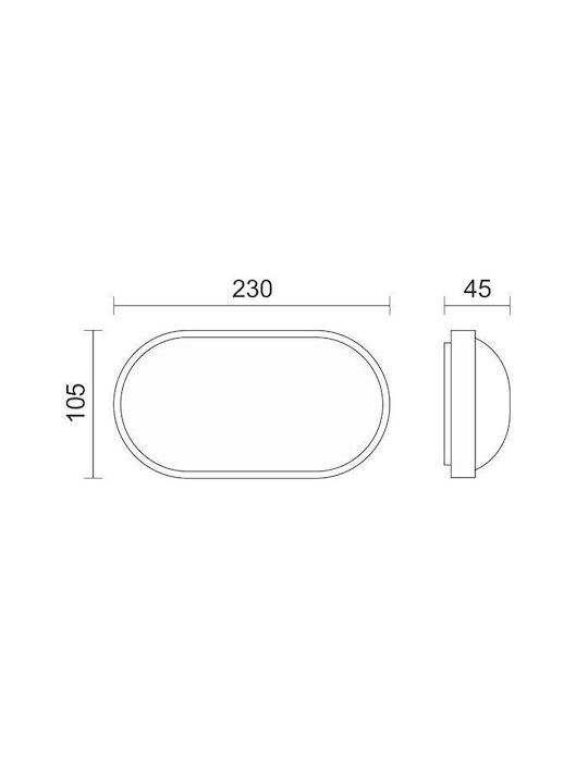 Spot Light Ceiling Mount Light Bathroom White with Integrated LED