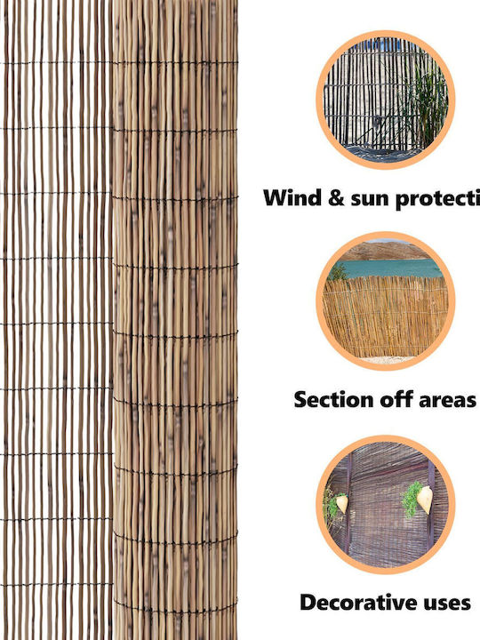 vidaXL Bamboo Fencing with Whole Reed 1.4x5m