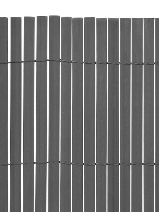 vidaXL Garden Fence Double-Sided Gray Bamboo Fencing Plastic with Whole Reed 1.5x3m