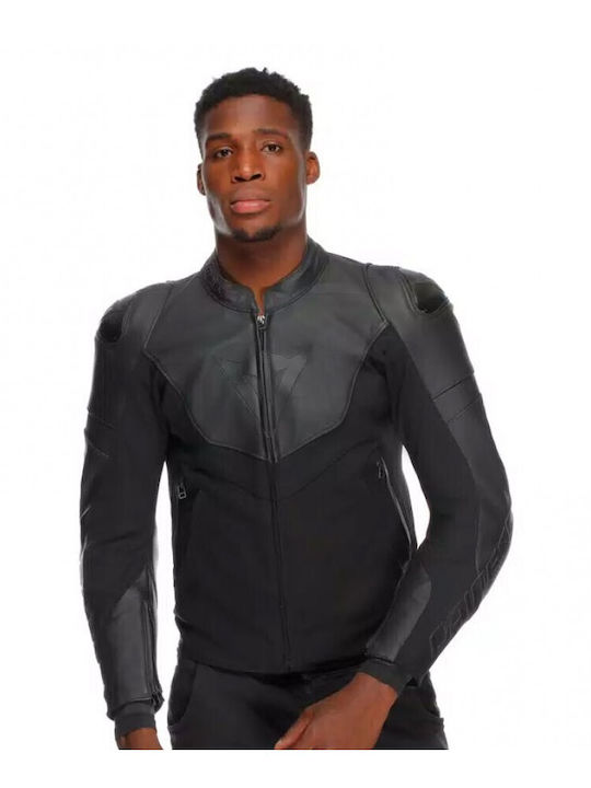Dainese Iperattiva Ανδρικό Μπουφάν Μηχανής Δερμάτινο 4 Εποχών Μαύρο