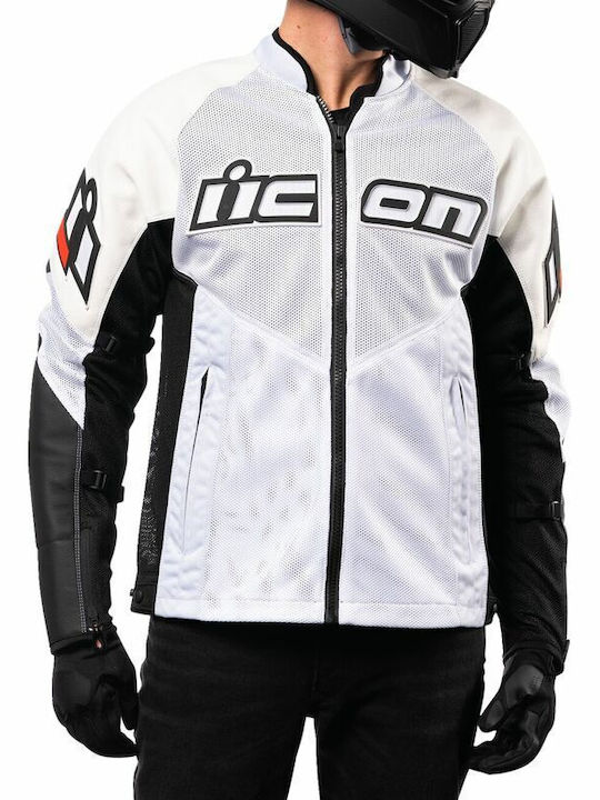 Icon Mesh Af Bărbătesc Geacă de motocicletă 4 Sezoane Alb