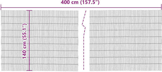 vidaXL Bamboo Fencing with Whole Reed Bamboo 1.4x4m