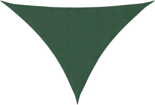 vidaXL Triangle Shade Sail Green With Hoop & with PU Coating 5x6x6m made of Oxford fabric