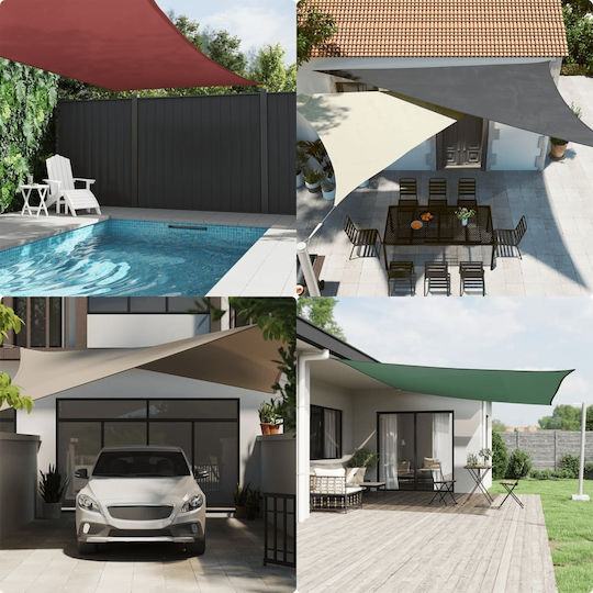 vidaXL Triangle Shade Sail Green With Hoop & with PU Coating 4x4x5.8m made of Oxford fabric