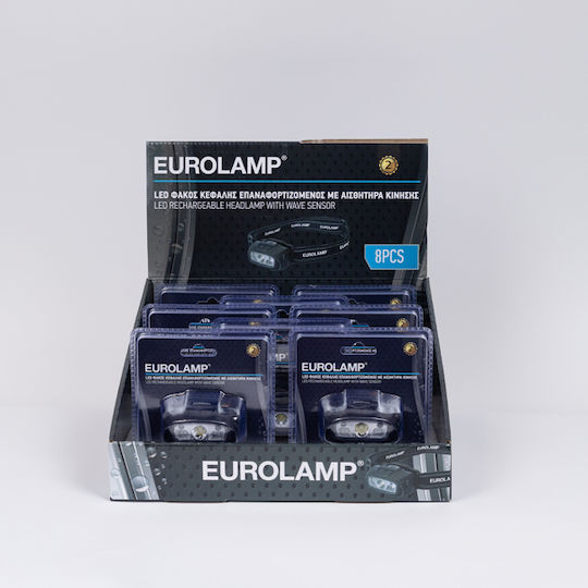 Eurolamp Rechargeable Headlamp LED IP44 with Maximum Brightness 220lm 8pcs Black
