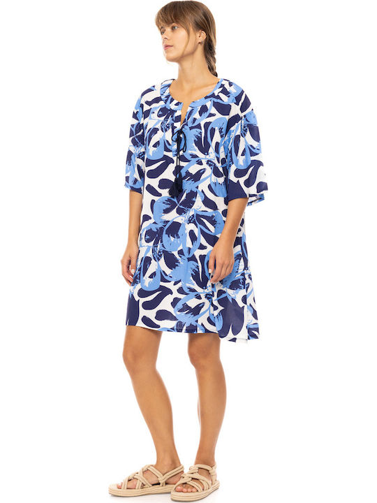 Pink Label Damen Kleid Strand Blau