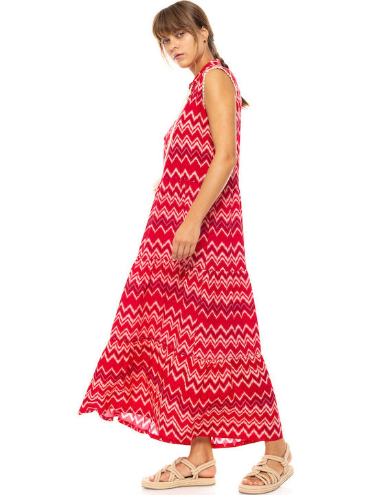 Pink Label Women's Maxi Dress Beachwear Red