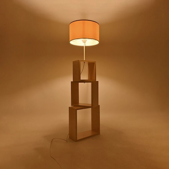 GloboStar Lumo Floor Lamp H155xW37cm. with Socket for Bulb E27 Beige