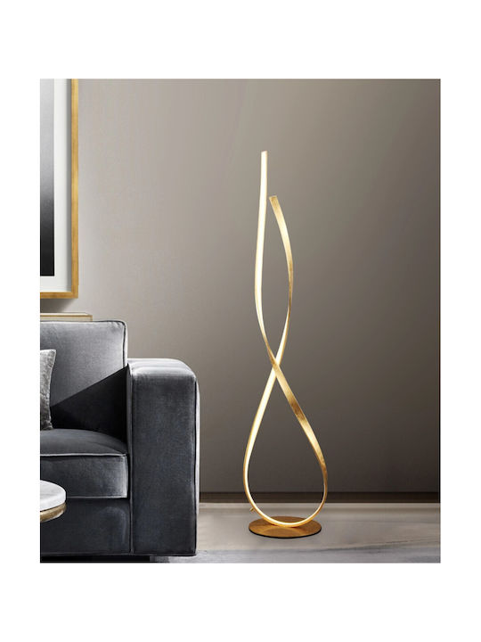 Sun Light LED Φωτιστικό Δαπέδου Υ134xΜ26εκ. με Θερμό Λευκό Φως Χρυσό