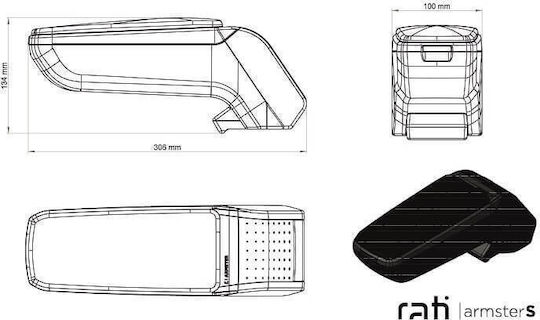 Rati Armster Car PU Armrest for Suzuki SX4 S-Cross Black