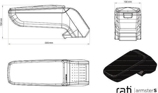 Rati Armster Car PU Armrest for Mitsubishi Attrage Black